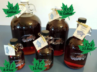 GLASS JUGS Glass jugs of Highland County maple syrup