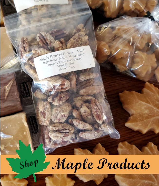 Maple products from Bruce's Syrup and Candies, located in Highland County, Virginia