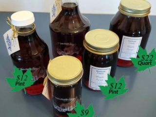 BASIC GLASS JARS Glass Jars containing Highland County Maple Syrup from Bruce's Syrup and Candies